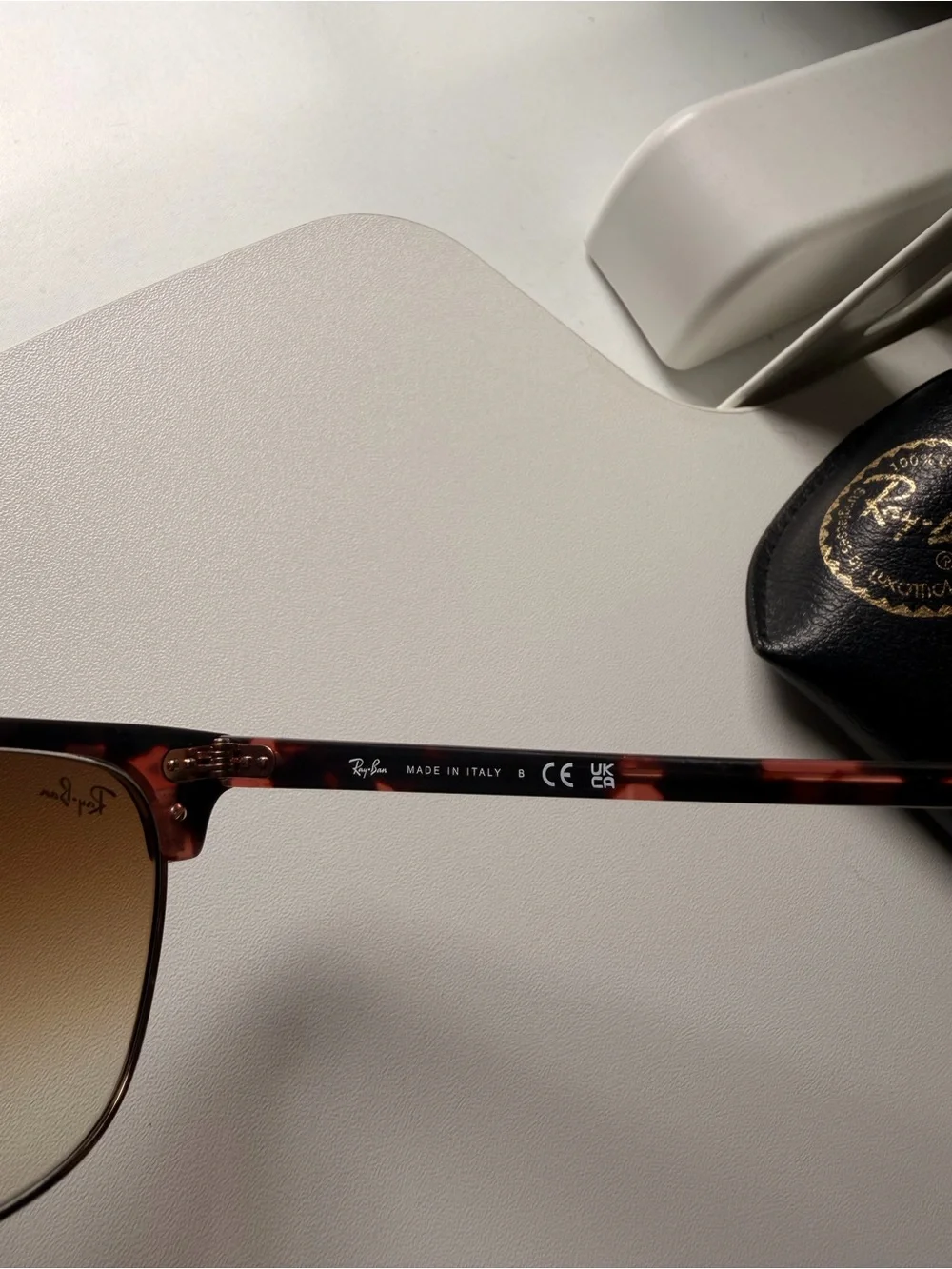 Ray-Ban Men's Tortoiseshell Frame Sunglasses with Brown Gradient Lenses